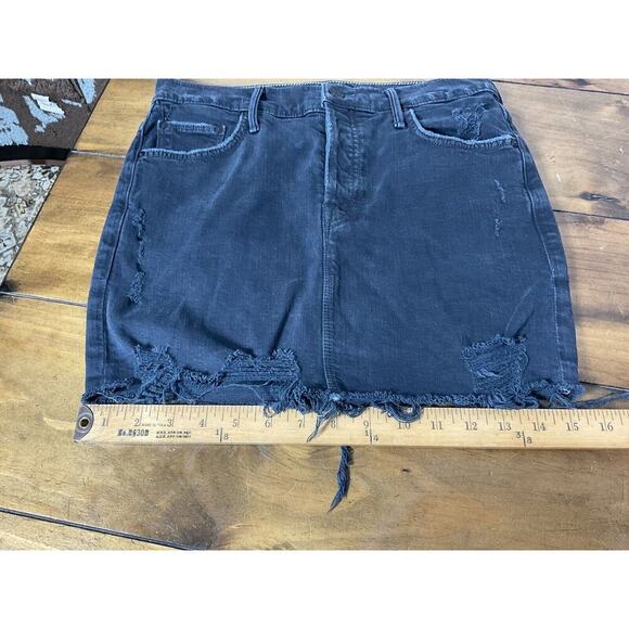 MOTHER SUPERIOR THE VAGABOND MINI FRAY DENIM SHIRT BLACK SIZE 26 - Picture 10 of 10